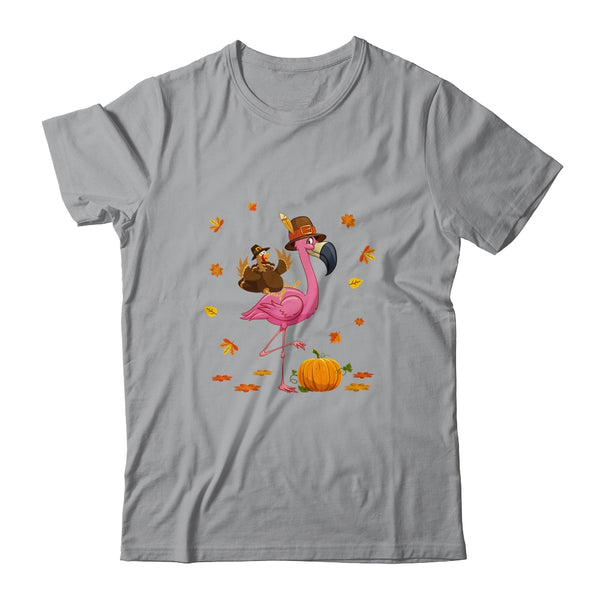 Flamingo Thanksgiving Pumpkin Halloween Classic T Shirt Sport Grey 600x.jpg