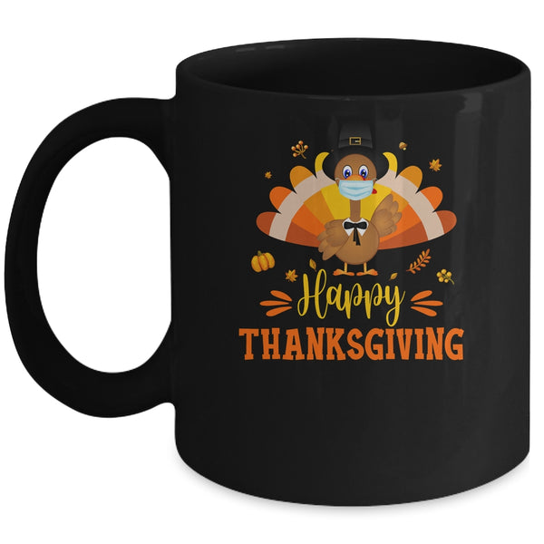 Happy Thanksgiving Turkey Face Mask Funny Quarantine Gift Mug 11oz Mug Black 600x.jpg