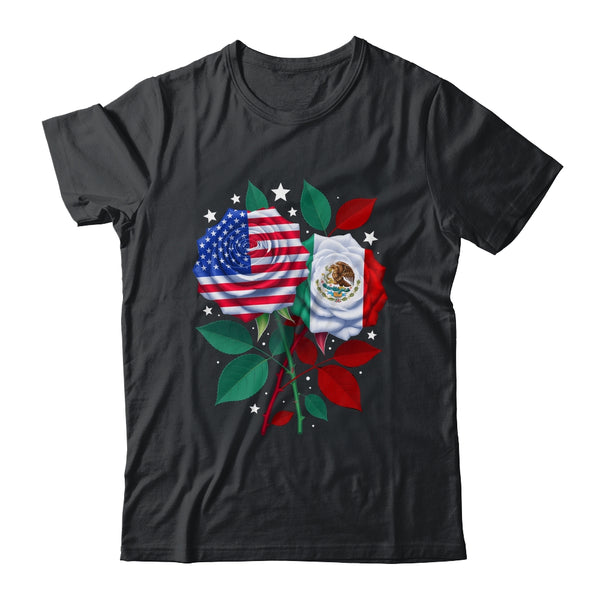 Mexico USA Flag Mexican Flag American Rose Flower Shirt Hoodie Classic T Shirt Black 600x.jpg