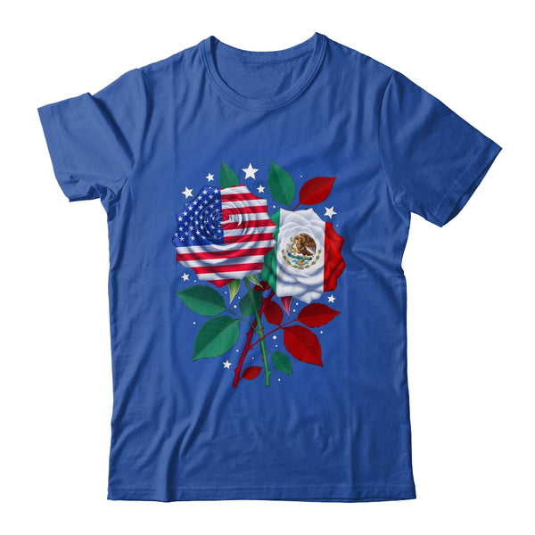 Mexico USA Flag Mexican Flag American Rose Flower Shirt Hoodie Classic T Shirt Royal 600x.jpg