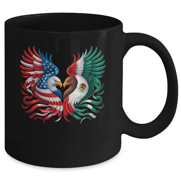 America Mexico Flag Vintage Mexican Roots American Flag Mug 11oz Mug Black back 600x.jpg