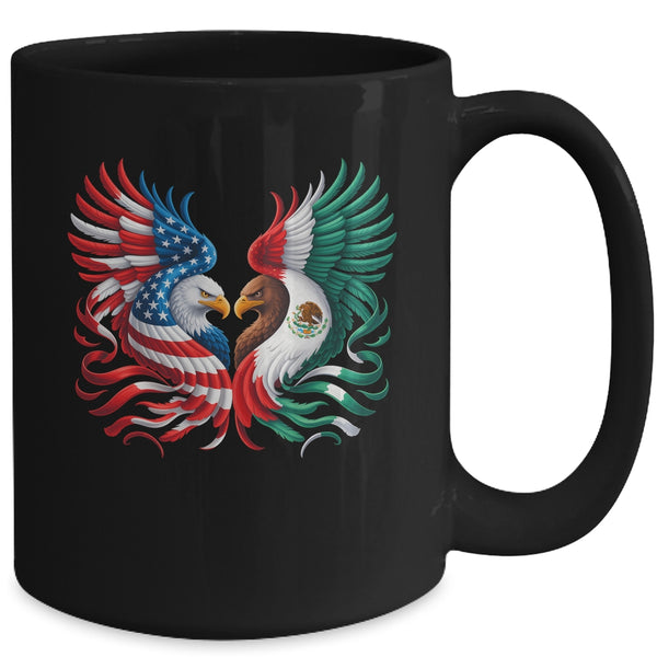America Mexico Flag Vintage Mexican Roots American Flag Mug 15oz Mug Black back 600x.jpg