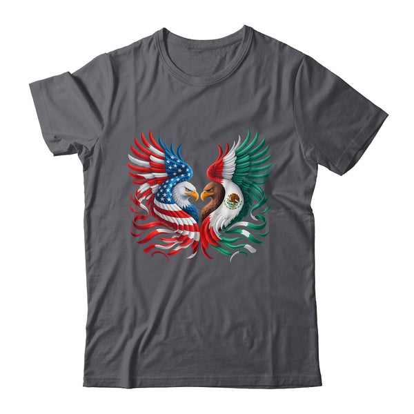 America Mexico Flag Vintage Mexican Roots American Flag Shirt Hoodie Classic T Shirt Dark Heather 600x.jpg