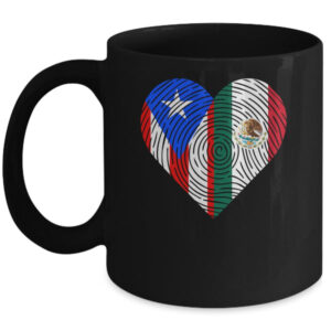 Mexico Flag Puerto Rico Flag Heart Puerto Rican Mexican Mug 11oz Mug Black front 600x.jpg