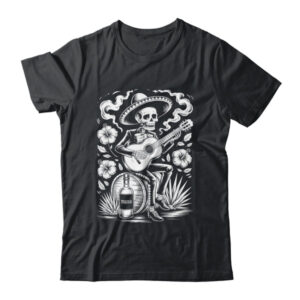 Mexico Vintage Skeleton Guitar Dia De Los Muertos Mexican Shirt Tank Top Classic T Shirt Black 600x.jpg