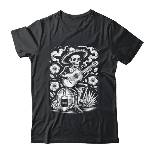 Mexico Vintage Skeleton Guitar Dia De Los Muertos Mexican Shirt Tank Top Classic T Shirt Black 600x.jpg