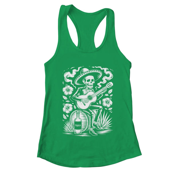 Mexico Vintage Skeleton Guitar Dia De Los Muertos Mexican Shirt Tank Top Women s Ideal Racerback Tank Kelly Green 600x.jpg