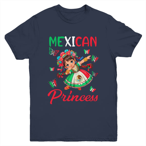 Mexican Princess Flag Latina Mexicana For Girls Kids Youth Shirt Youth T Shirt Navy 600x.jpg