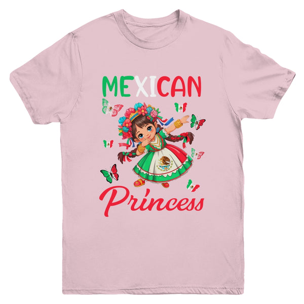 Mexican Princess Flag Latina Mexicana For Girls Kids Youth Shirt Youth T Shirt Light Pink 600x.jpg