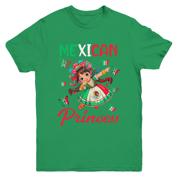 Mexican Princess Flag Latina Mexicana For Girls Kids Youth Shirt Youth T Shirt Irish Green 600x.jpg