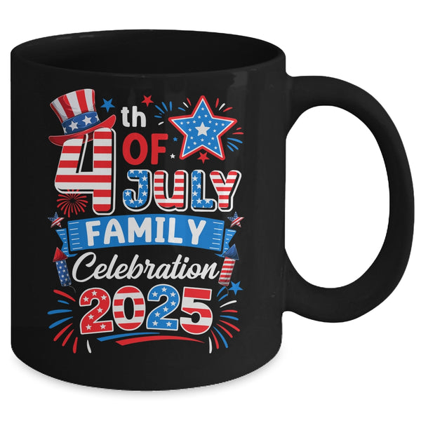 4th Of July Family Celebration 2025 Family Matching Group Mug 11oz Mug Black back 600x.jpg