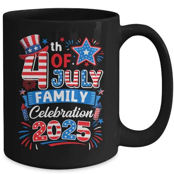 4th Of July Family Celebration 2025 Family Matching Group Mug 15oz Mug Black back 600x.jpg