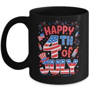 Happy 4th Of July US Flag American 4th Of July Independence Mug 11oz Mug Black front 600x.jpg