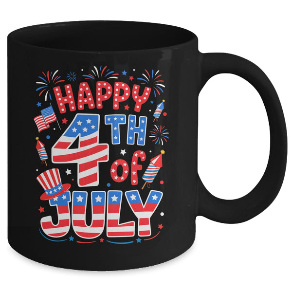 Happy 4th Of July US Flag American 4th Of July Independence Mug 11oz Mug Black back 600x.jpg