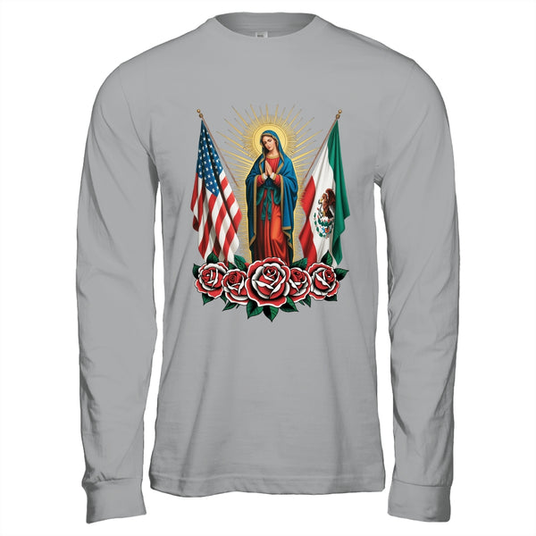 Virgen De Guadalupe Faith Mexican Mexico American USA Flag Shirt Hoodie Long Sleeve T Shirt Sport Grey 600x.jpg