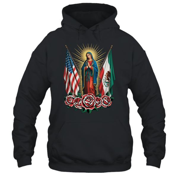 Virgen De Guadalupe Faith Mexican Mexico American USA Flag Shirt Hoodie Pullover Hoodie Black 600x.jpg