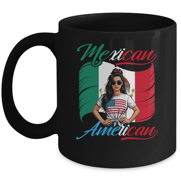 Half Mexican Half American USA Flag Mexico America Women Mug 11oz Mug Black front 600x.jpg