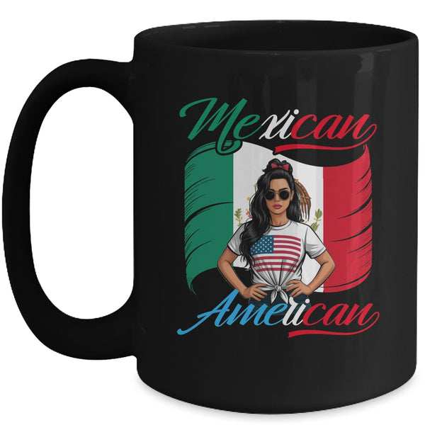 Half Mexican Half American USA Flag Mexico America Women Mug 15oz Mug Black front 600x.jpg