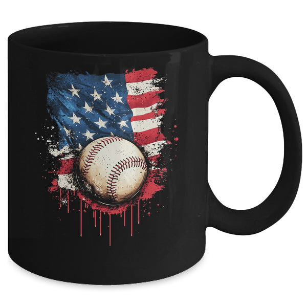 Patriotic Baseball 4th Of July Men Boys USA American Flag Mug 11oz Mug Black back 600x.jpg