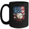 Patriotic Baseball 4th Of July Men Boys USA American Flag Mug 15oz Mug Black front 600x.jpg