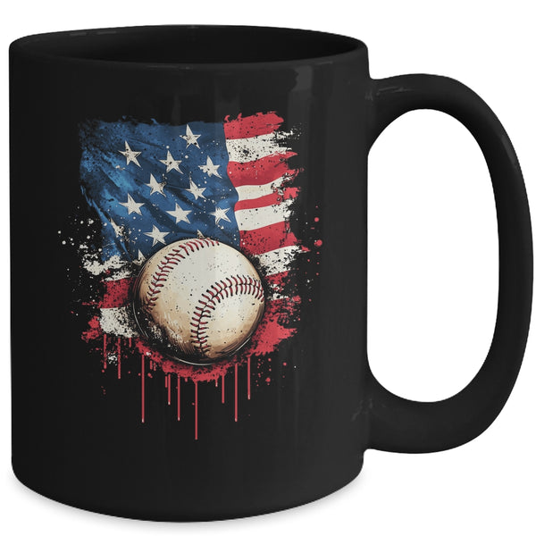 Patriotic Baseball 4th Of July Men Boys USA American Flag Mug 15oz Mug Black back 600x.jpg