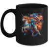 Cat Riding Unicorn USA Flag Patriotic 4th Of July Women Girl Mug 11oz Mug Black front 600x.jpg
