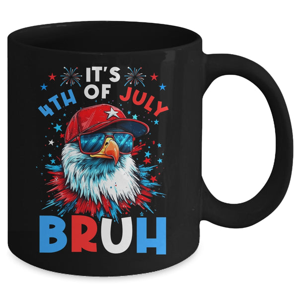 Bruh 4th Of July Boys Kids Fourth Of July Bald Eagle Mug 11oz Mug Black back 600x.jpg