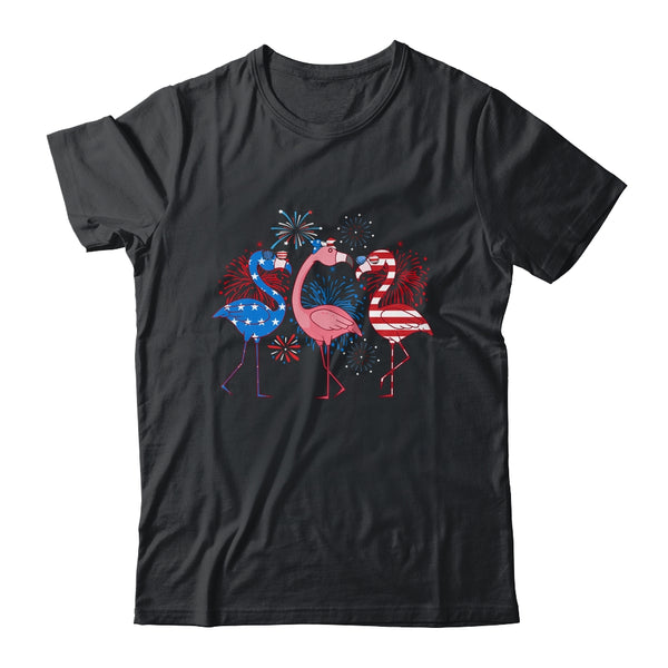 Flamingo 4th Of July American Flag Flamingo Independence Classic T Shirt Black 600x.jpg