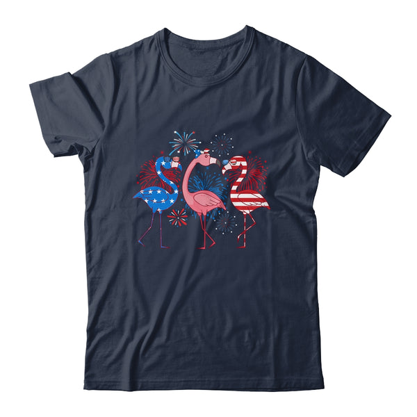 Flamingo 4th Of July American Flag Flamingo Independence Classic T Shirt Navy 600x.jpg