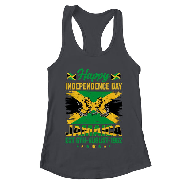 Happy Independence Day Jamaica 1962 Jamaican Men Women Shirt Tank Top Women s Ideal Racerback Tank Black 600x.jpg