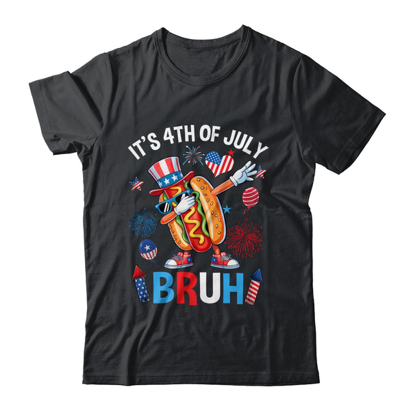 Bruh 4th Of July Boys Kids Hotdog Funny Fourth Of July Shirt Hoodie Classic T Shirt Black 600x.jpg