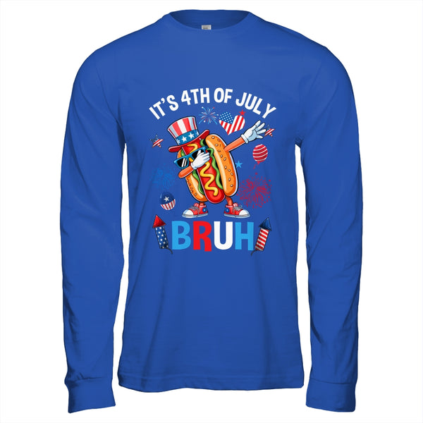 Bruh 4th Of July Boys Kids Hotdog Funny Fourth Of July Shirt Hoodie Long Sleeve T Shirt Royal 600x.jpg
