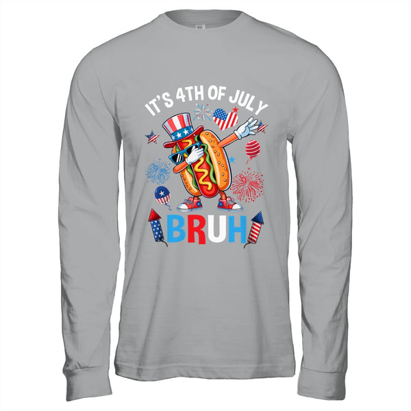 Bruh 4th Of July Boys Kids Hotdog Funny Fourth Of July Shirt Hoodie Long Sleeve T Shirt Sport Grey 600x.jpg