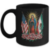 Virgen De Guadalupe Faith Mexican Mexico American USA Flag Mug 11oz Mug Black front 600x.jpg