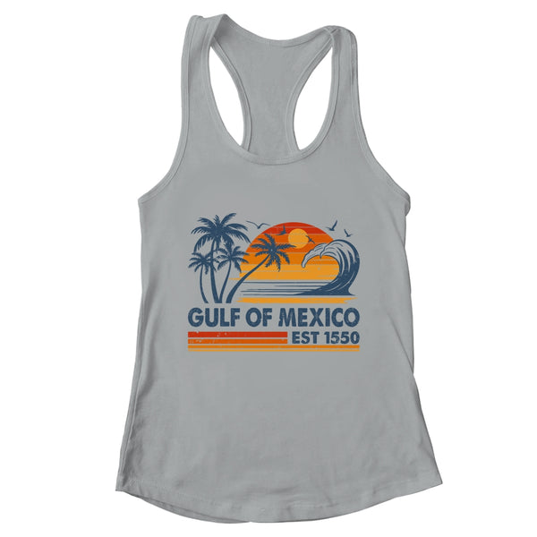 Gulf Of Mexico Est 1550 Retro Vintage Beach Mexican Shirt Tank Top Women s Ideal Racerback Tank Heather Grey 600x 2.jpg
