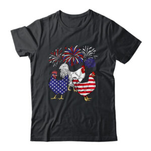 Funny Chickens American Flag Patriotic Farmer 4th Of July Classic T Shirt Black 600x.jpg