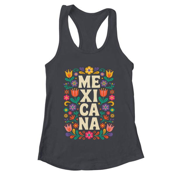 Proud Mexico For Mexicans Mexicana Mexico Women Girls Flower Shirt Tank Top Women s Ideal Racerback Tank Black 600x 1.jpg