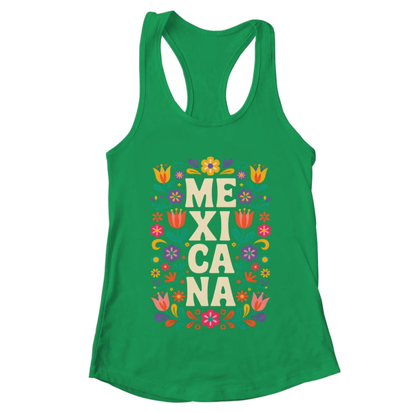Proud Mexico For Mexicans Mexicana Mexico Women Girls Flower Shirt Tank Top Women s Ideal Racerback Tank Kelly Green 600x 1.jpg