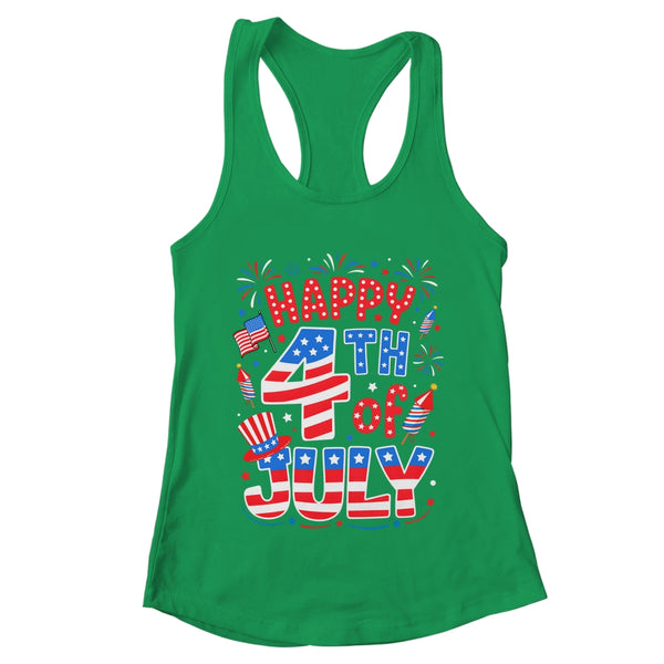 Happy 4th Of July US Flag American 4th Of July Independence Shirt Tank Top Women s Ideal Racerback Tank Kelly Green 600x 1.jpg