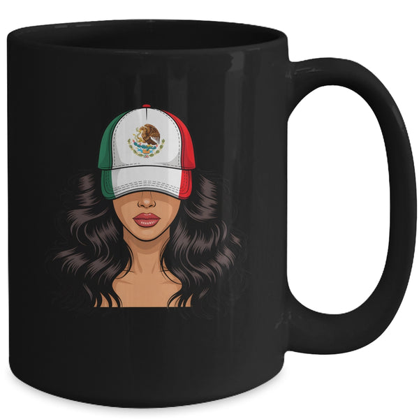 Mexican Girl Mexico Flag Proud Mexican Women Mug 15oz Mug Black back 600x.jpg