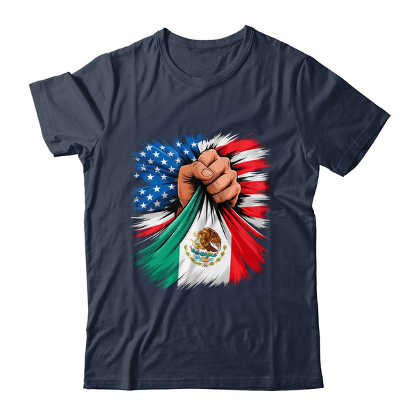 America Mexico Flag Vintage Mexican Roots American USA Shirt Hoodie Classic T Shirt Navy 600x.jpg