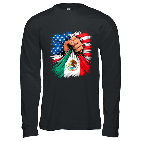America Mexico Flag Vintage Mexican Roots American USA Shirt Hoodie Long Sleeve T Shirt Black 600x.jpg