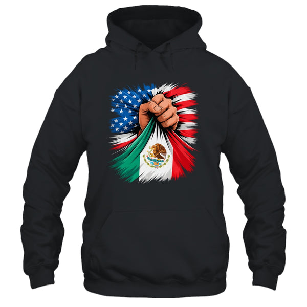 America Mexico Flag Vintage Mexican Roots American USA Shirt Hoodie Pullover Hoodie Black 600x.jpg