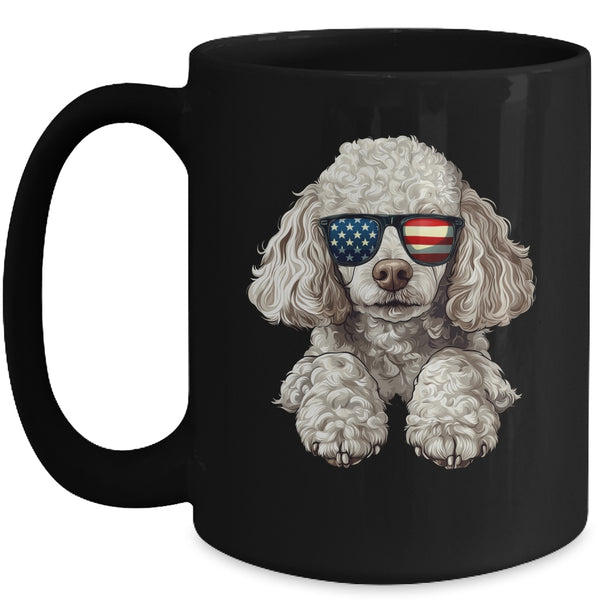 Patriotic Poodle Dog USA Flag 4th Of July Mug 15oz Mug Black front 600x.jpg