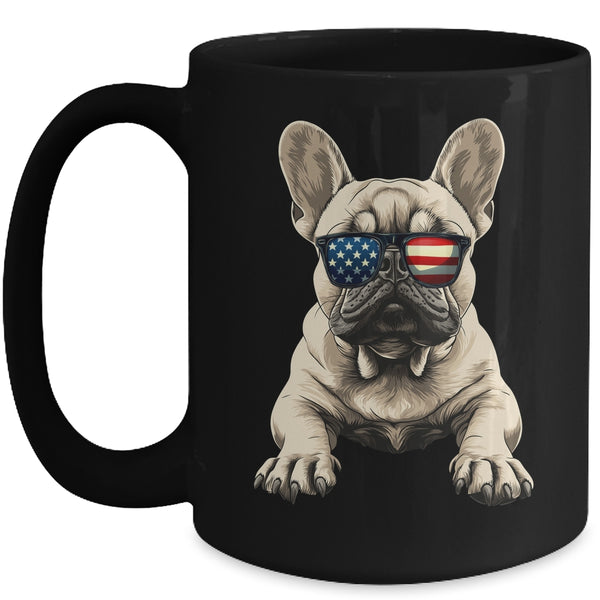 Patriotic French Bulldog Dog USA Flag 4th Of July Mug 15oz Mug Black front 600x.jpg