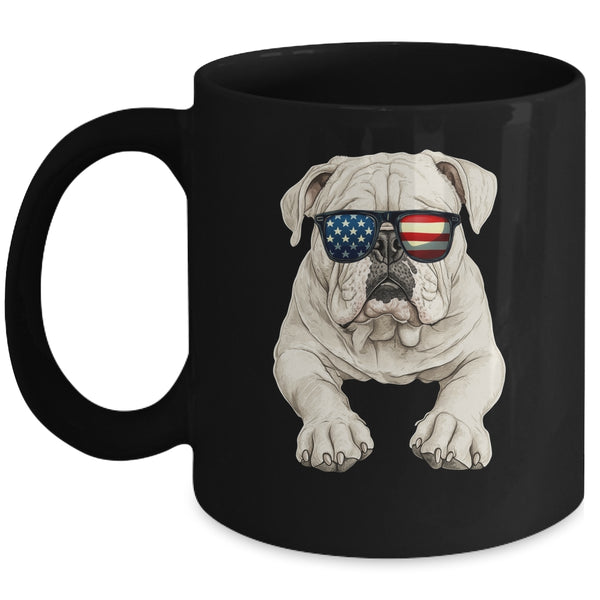 Patriotic Bulldog Dog USA Flag 4th Of July Mug 11oz Mug Black front 600x.jpg