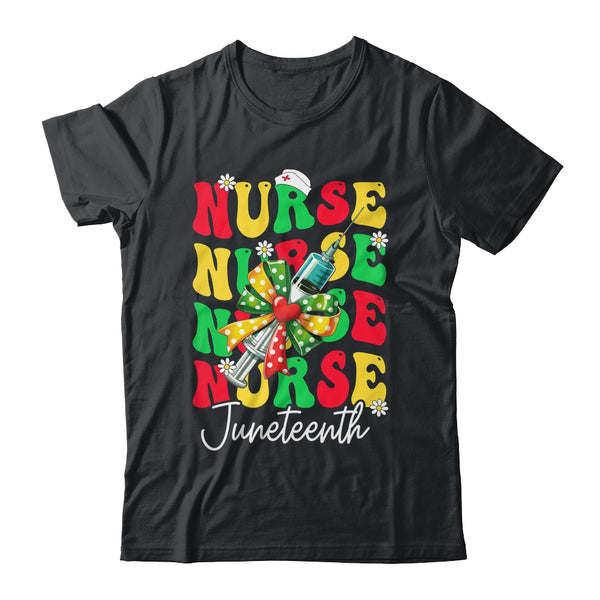 Juneteenth Scrubs Groovy African Bow Juneteenth Nurse Women Shirt Tank Top Classic T Shirt Black 600x.jpg