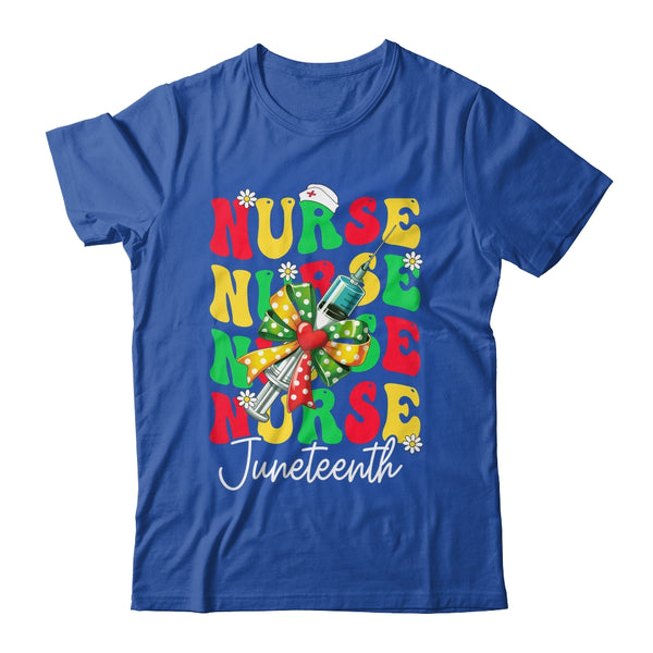 Juneteenth Scrubs Groovy African Bow Juneteenth Nurse Women Shirt Tank Top Classic T Shirt Royal 600x.jpg
