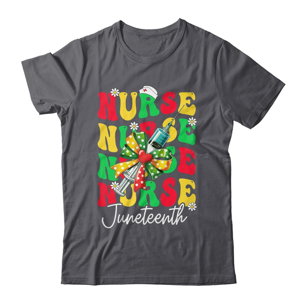 Juneteenth Scrubs Groovy African Bow Juneteenth Nurse Women Shirt Tank Top Classic T Shirt Dark Heather 600x.jpg