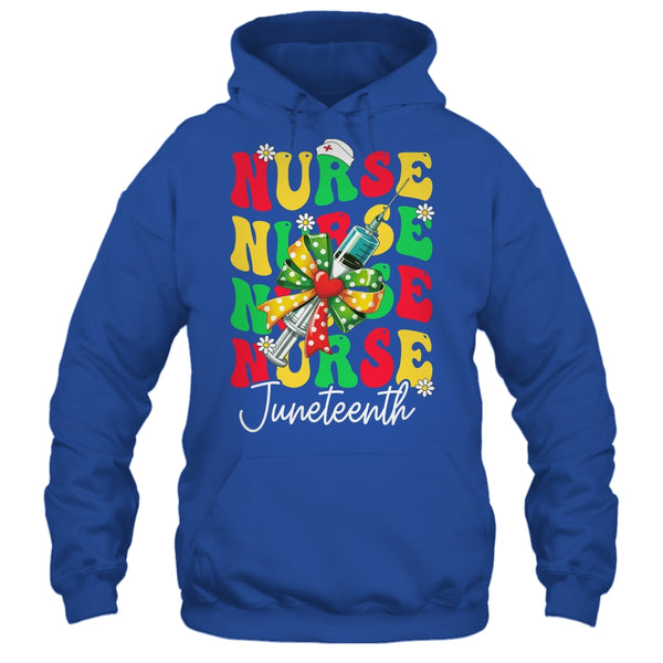 Juneteenth Scrubs Groovy African Bow Juneteenth Nurse Women Shirt Tank Top Pullover Hoodie Royal 600x.jpg